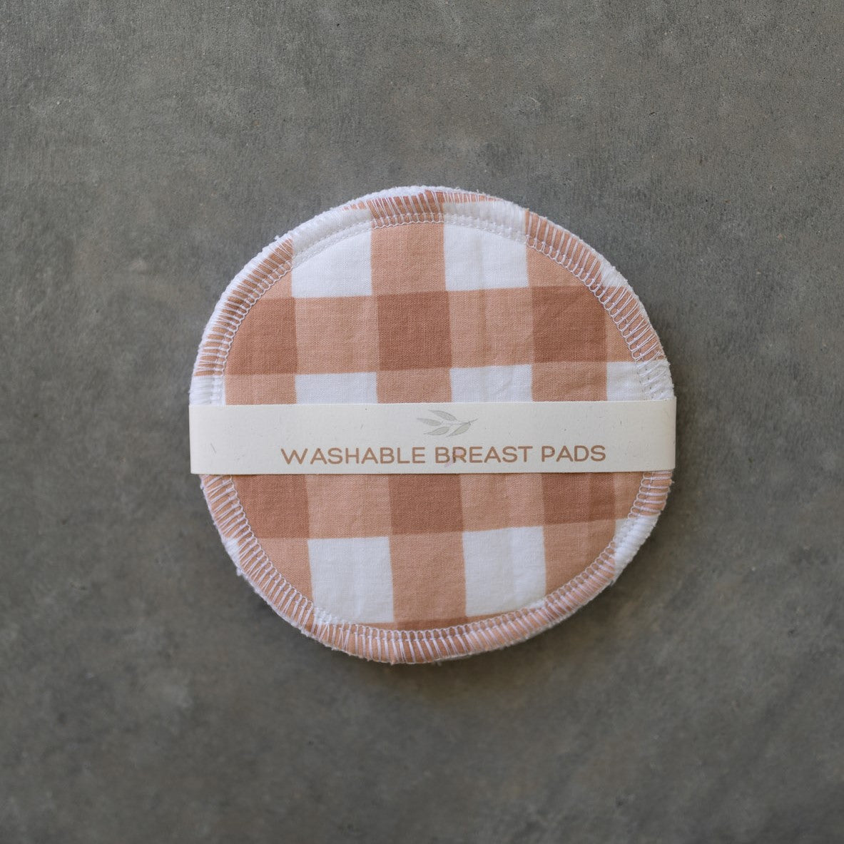 Rust Gingham Washable Breast Pads (Large)