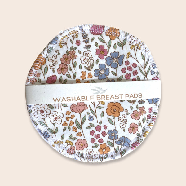 Cottage Flowers Washable Breast Pads (Large)