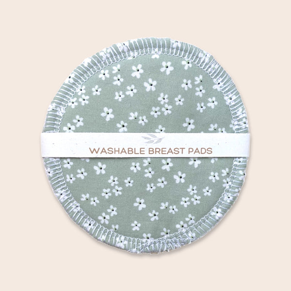 Mint Daisy Washable Breast Pads (Regular)