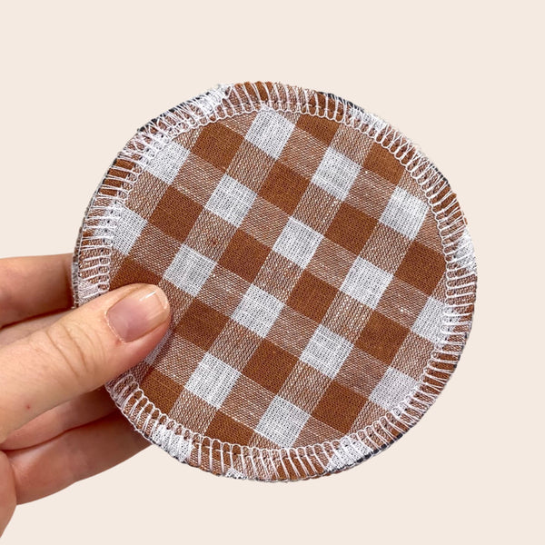 Pecan Gingham Face Rounds