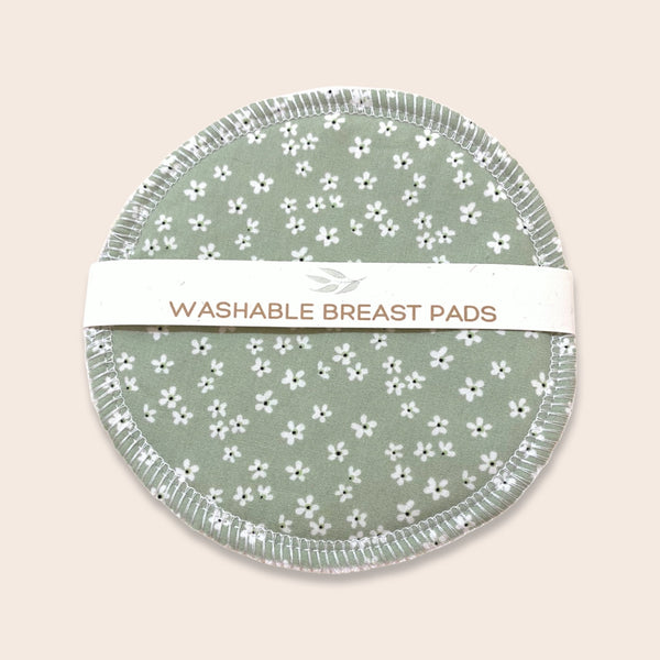 Mint Daisy Washable Breast Pads (Large)