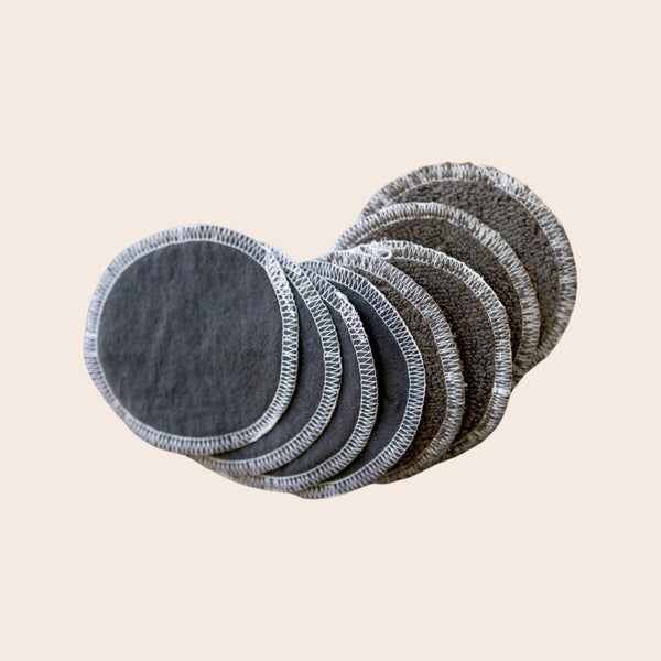Grey Gingham Flannelette Face Rounds